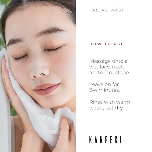 Kanpeki - Facial Wash | Facial Cleanser | Reduces Acne & Provides Bright Skin| Contains Basil, Mint & Lemon | Japanese Skin Care Product | Suitable for Normal, Combination, Oily Skin | 120g