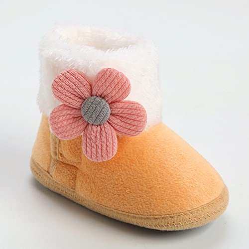 Kids Girl Warm Fuzzy Lined Soft Boots Baby Newborn Winter Ankle Non-Slip Rubber Sole Toddler Winter Snow 𝗖rib Shoes3