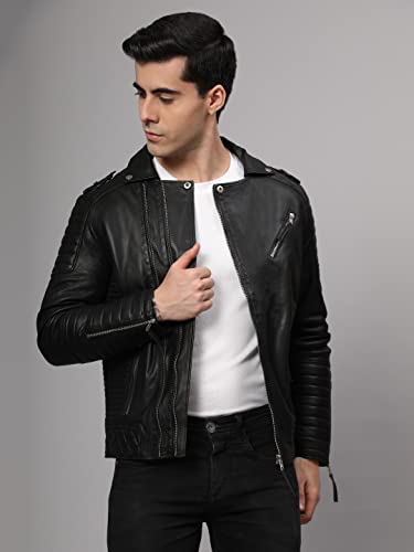 Image of Men's Motorcycle Leather Jacket