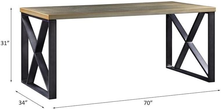 Miniatura 3 de ACME Jennavieve - Escritorio de aluminio dorado