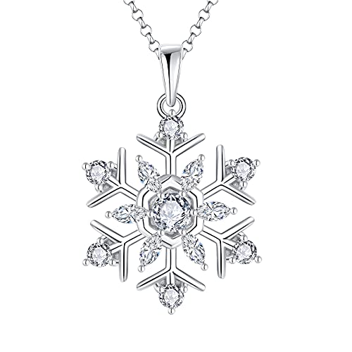 JO WISDOM Collar Colgante Copo de Nieve Plata de Ley 925 Cristales Swarovski Mujer Joyería