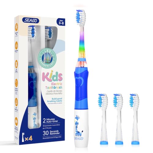 SEAGO Kids Electric Toothbrush, Timer, LED Light...