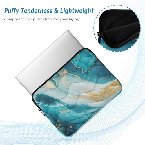 Funda para portátil 13-14 pulgadas con diseño mármol blanco y teal miniatura 5