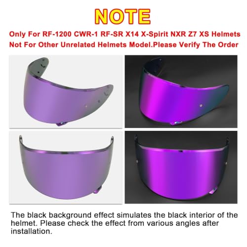 Image of PSLER CWR-1 Visor- RF-1200 Visor X14 Face Shield Replacement for CWR-1 RF 1200 X-Spirit NXR Z7 X14 NX NZ,Deep Purple