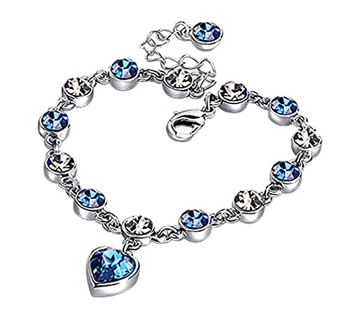 Preisvergleich Produktbild 12 Sternbild Armband Damen Edelstein Anhänger Armband Verstellbar Kristall Blau Valentine Mädchen Freundin Geschenk, 123, farbe, Cancer
