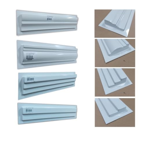 Kit 4 Formas Fabricação De Molduras Rodateto Rodape Gesso 3d