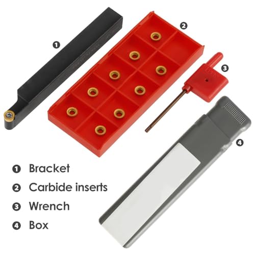 Portaherramientas para torno SRACR1212H06 con 10 insertos de carburo miniatura 4