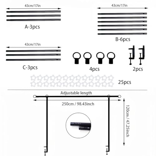 Support de barre de table avec pinces réglable pour décoration d'arche