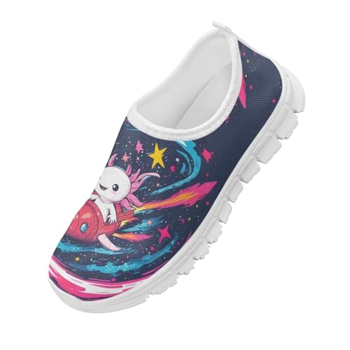 Girls Slip On Sneakers Cute Kids Tennis Running Shoes Axolotl Themed4
