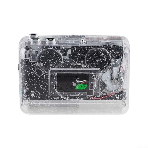 Reproductor de casete transparente a convertidor MP3, grabadora de cinta HiFi con cable USB para digitalizar música antigua, dispositivo de captura de audio portátil para PC, diseño ABS transparente