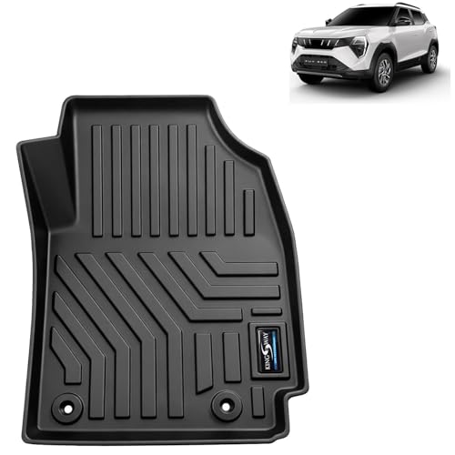 Image of KINGSWAY Accessories Custom-Fit TPE 5D Car Floor Mats Only Compatible with Mahindra XUV 3XO (Manual Transmission) | Year 2024 Onwards | 3 Pcs | All Weather Foot Mat | Black | 2 Years Warranty