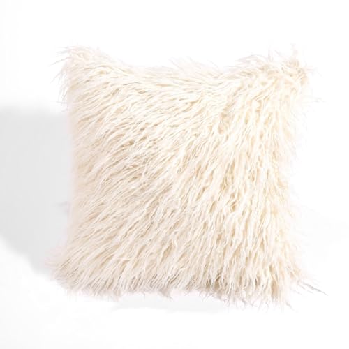 Housses de coussin fourrure synthétique adieu canapé froid