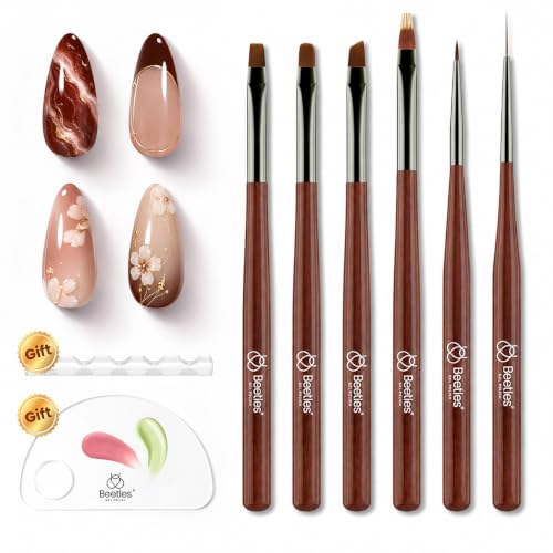 Beetles Gel Polish Nail Art Brushes, 6 Pcs Fingernail Art Design Pens