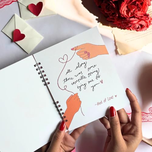 Image of KNOT YOUR TYPE The Book of Love DIY Embroidery Kit for Beginners | Hand Embroidery Starter Kit with Complete Stitching Tools | Handmade Creative Art & Craft Valentine Day Gift Set for Adults