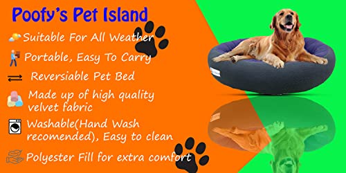 Image of Premium Small Size Dog Bed for Small Dogs and Puppies Anti Skid Bottom Washable Orthopedic Dog /cat Beds Blue /Black