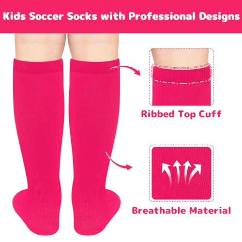 Image of Olreco 1 Pack Toddler Kids Youth Soccer Socks Girls Boys Baseball Socks Youth Knee High Softball Football Accessories Cotton