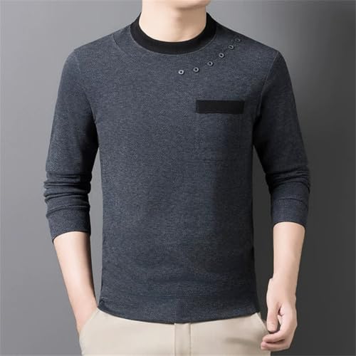 Men’s Knit Sweater Pullover O-Neck Patchwork Long Sleeve Casual Warm Autumn Spring Knitted Top4
