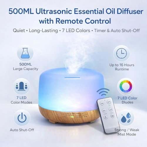 Difusor aromático eléctrico 500ML ultrasónico fnShop miniatura 2
