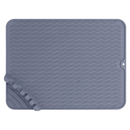 Tapis de séchage de vaisselle en silicone pour table et plan de travail