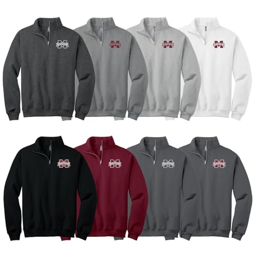 Sorority Letters Shop Mississippi State University Quarter Zip Sweatshirt with MSU M Logo Embroidered3