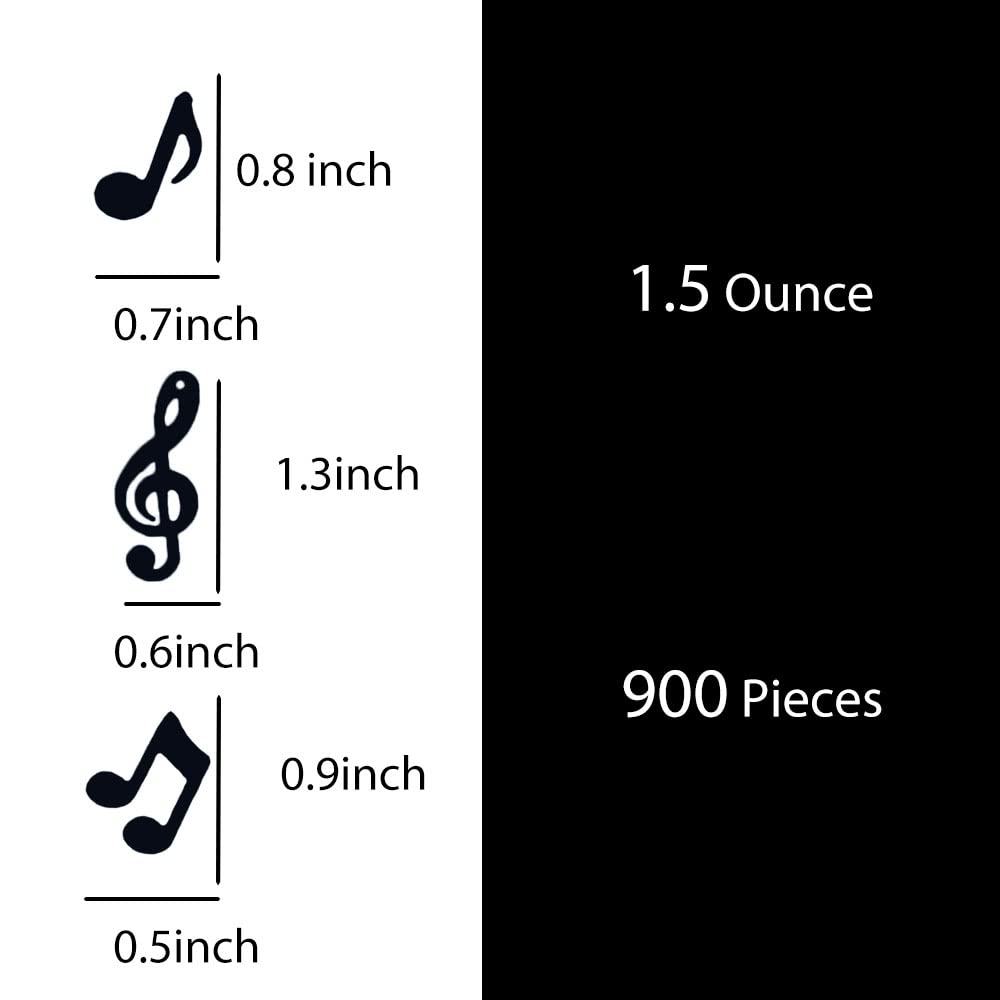 JNSAXMI Confetti Musical Notes Confetti Black Musical Clef Cutout for Music Party Reception Birthday Wedding Engagement Baby Shower Party Decoration Supplies 3 style(Music)