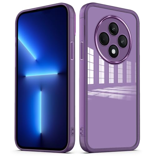 YUXING Cover per Oppo Reno 12 F 5G 4G / Reno 12 FS 5G 4G Custodia Trasparente con Pellicola Protettiva Lenti Morbida Ultra Sottile Antiurto Bumper Slim Case - Viola