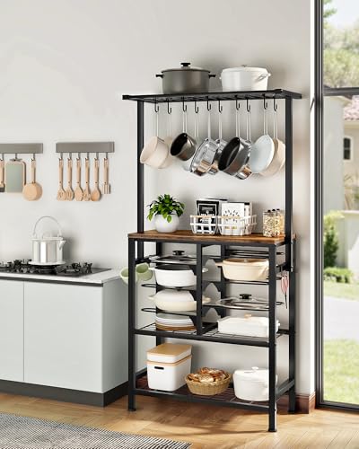 Pots-and-Pans-Organizer-Rack-Kitchen-Bakers-Rack-Multi-Tier-Storage-Shelf-Kitchen-Island-Table-Cooking-Rack-with-Pots-and-Pans-Storage-Rustic-Brown-and-Black-TPR60BF