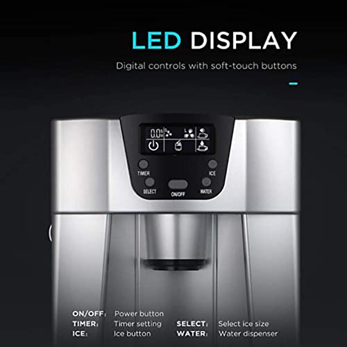 Máquina para hacer hielo 2 en 1 de encimera, 33 lb/24h miniatura 5