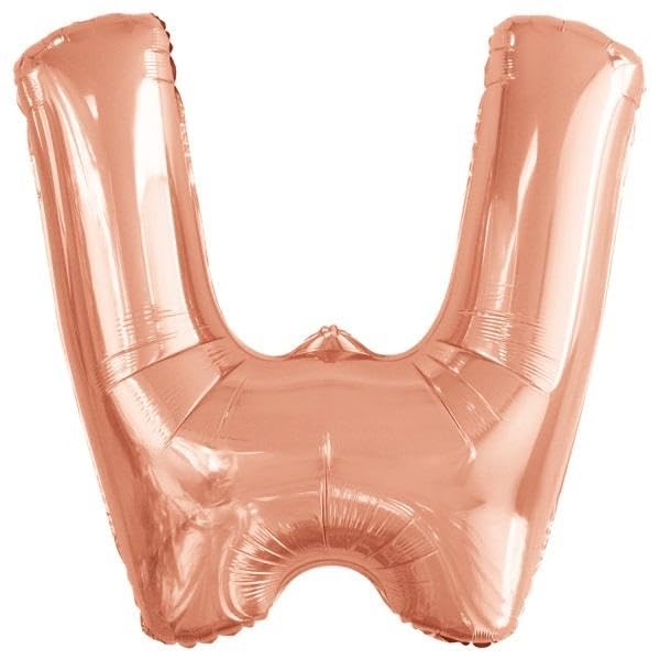 Amscan 9911485 9911485-Rose Lettera W SuperShape Foil Balloon-44, Oro Rosa