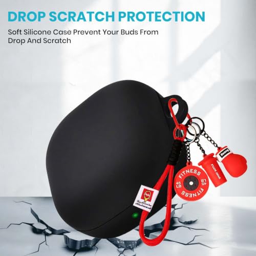 Image of Soft Silicone Case Cover for Samsung Galaxy Core with Gym Boxing Keychain (Red)