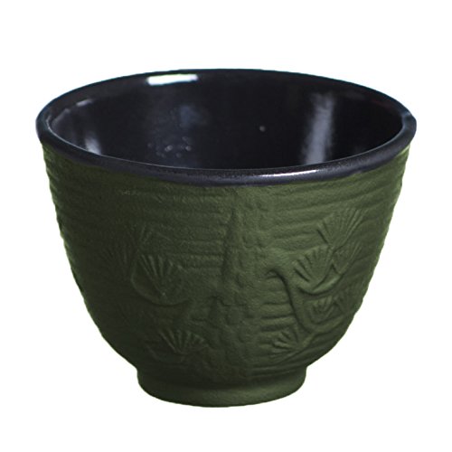 New Star International T7029 Cast Iron Tea Cup, 4-Ounce, Green Bamboo