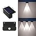 Bloepum 4 Pcs LED Solar Wall Lamps Waterproof Stair Light Outdoor Lighting Fence Porch Decorative Lamp Step Fence Yard Garden White Light