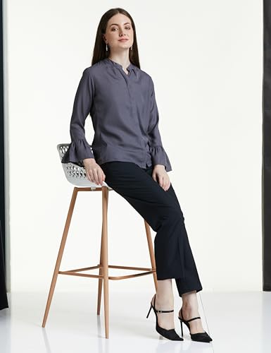 Image of Amazon Brand - Symbol Women's Tapered Fit Formal Trouser (Mid Rise | Ankle Length |Formal Pants | Office Wear) (Available in Plus Sizes)