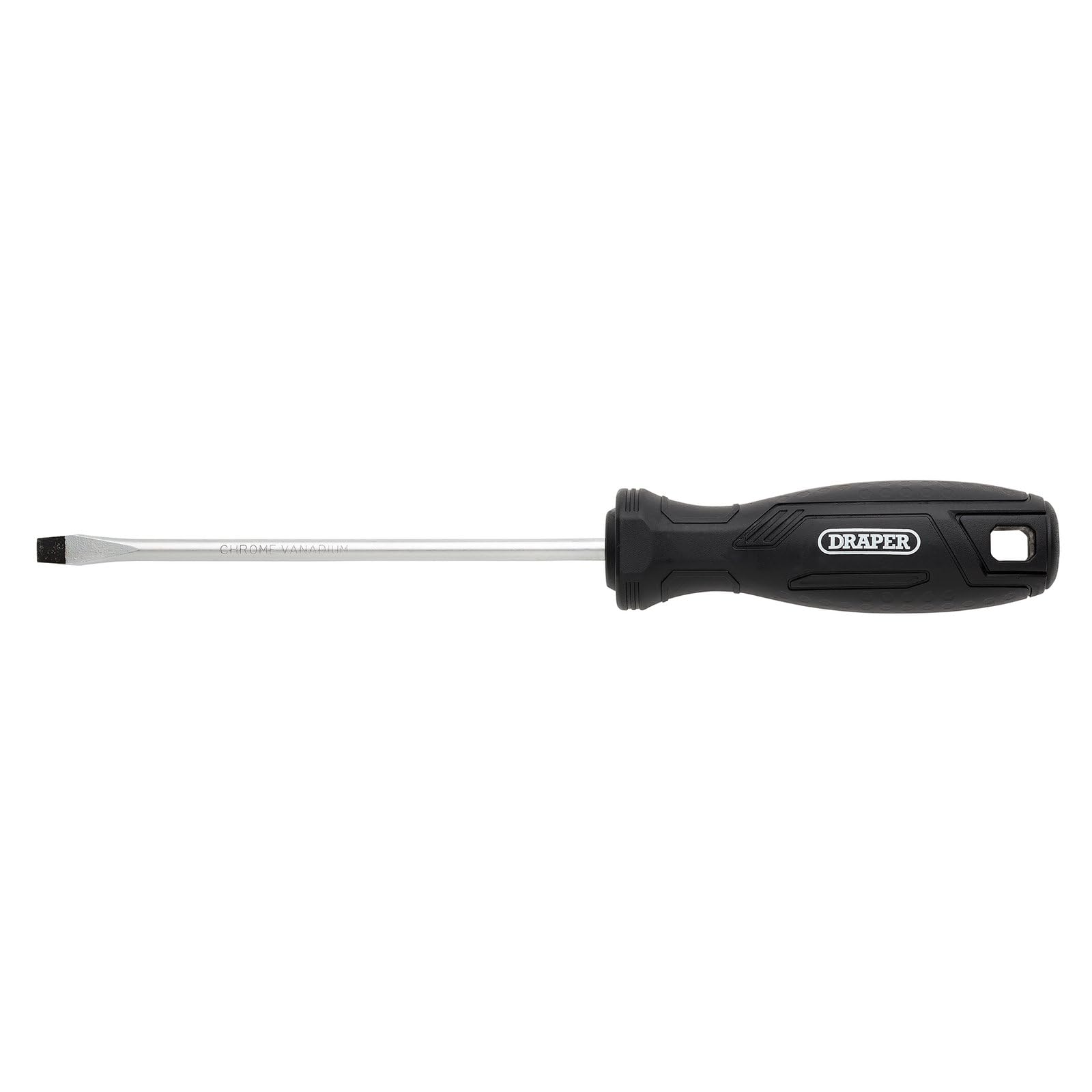 Draper Slotted Hard Grip Screwdriver, 5.5 x 125mm - 13536 - Magnetic Tip, CRV Blade, Black - Image 2