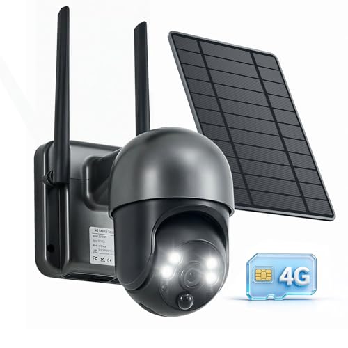 SACUMURT Videovigilancia sin Internet, Camara Vigilancia sin WiFi, Camara Vigilancia sim, Camara 360, Visión Nocturna Colorida, Detección, Almacenamiento en la Nube, Intercomunicador Bidireccional