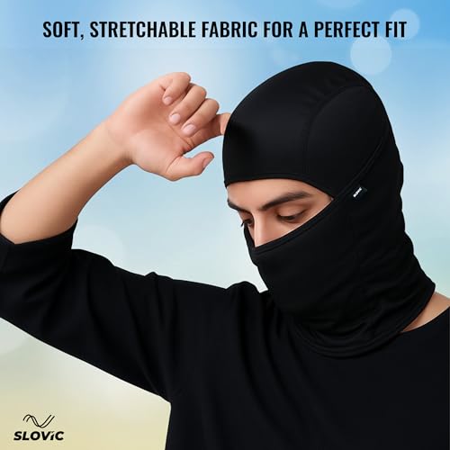 Image of SLOVIC Balaclava Mask for Men Face Cover | Dust & UV Protection Face Mask for Bikers | Lightweight & Breathable Head Gear | Bike Accessories Black