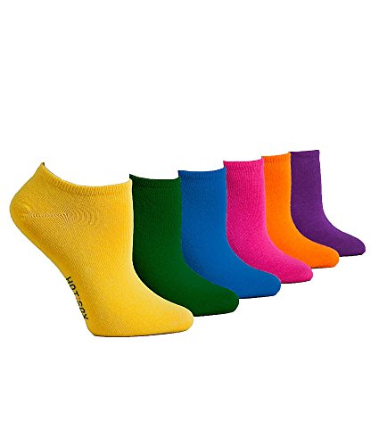 Hot Sox Low-Cut Socks 6-Pack, One Size, Brights