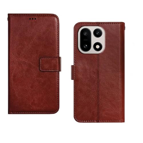 Image of amazon basics OnePlus 15 5G Flip Cover | Card Pockets Wallet & Stand | Flip Cover for OnePlus 15 5G (Brown)
