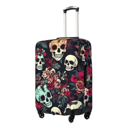 Colorful floral skulls Luggage Covers For Suitcase Approved,Suitcase Cover Protector Fit 18-32 InchLuggage, Small2