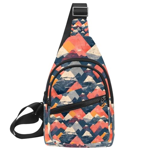 Sac à dos à bandoulière pour voyage et randonnée avec sangle réglable design multicolore mixte