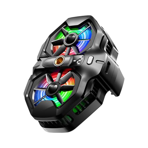 AOOOWER Teléfono móvil de doble ventilador, funcionamiento silencioso, monitor de temperatura de luz de color, teléfono celular