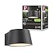 Produktbild Paulmann 94713 LED Wandleuchte Capea insektenfreundlich IP44 96x128mm 2200K 6W 550lm 230V 98° Schwarz Aluminium Goldlicht Wandlampe Goldllicht