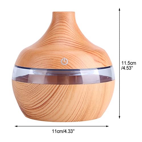 Difusor aromático eléctrico 300 mL madera tacto LED USB miniatura 4