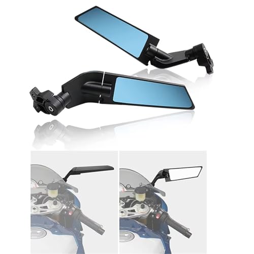 Espejos retrovisores de motocicleta para Suzuki CBR ZX6R espejo de aluminio blanco regulable 4
