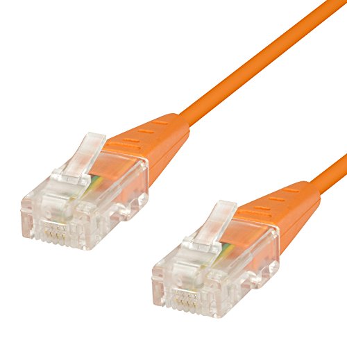 ecabo 1,5m ISDN-Kabel - 2x RJ45 Stecker - Anschlusskabel - Modularkabel - Westernstecker - 4adrig - Rundkabel - orange - für Telefon AB FAX Modem Cover