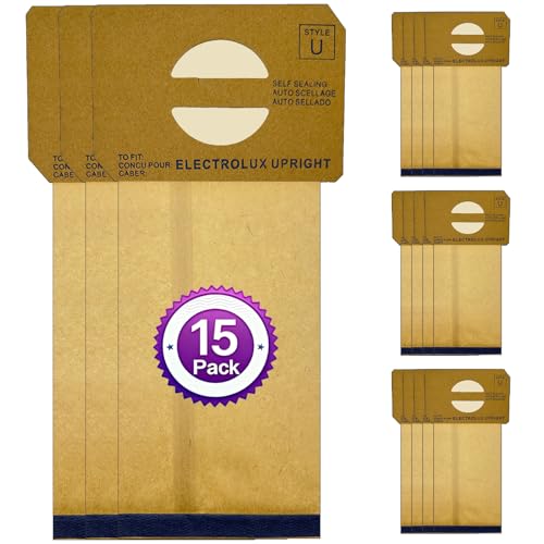 Sacs aspirateur Upright Style U Electrolux à haute filtration - Lot de 15 pièces