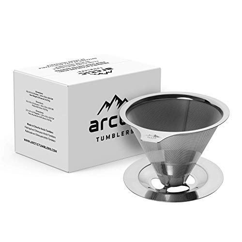 Pour Over Coffee Dripper Reusable Stainless Steel Coffee Maker for Travel, Camping, and Home Use, Single Layer Filter, Includes Gift Box!