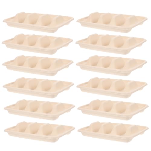 iplusmile 50pcs Disposable Taco Holder Plates for Party, Paper Taco Shells Serving Stands with 3 Dividers for Taco Tuesday Bar Fiesta Party Supplies
