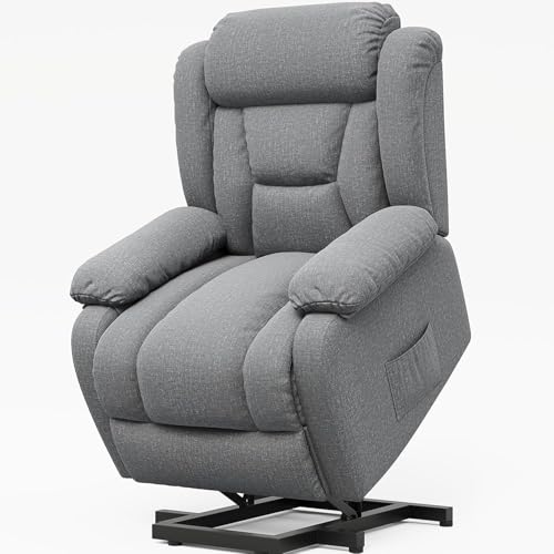 Image of Amopatio Power Lift Recliner Chair for Elderly Indoor Reclining Chairs Lounge Chairs Single Sofa with Side Pockets and Remote Control for Living Room Bedroom(Gray)