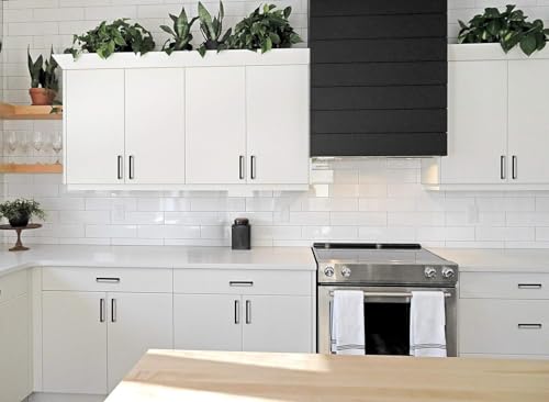 Image of Ravinte 25 Pack Cabinet Handles Square Cabinets Cupboard Hanldes Matte Black Drawer Pulls Stainless Steel Kitchen Cabinet Pulls Cabinet Hardware Drawer Handles 5 inch Hole Center